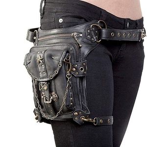 Steampunk Studded Waist Hip Bag Leather